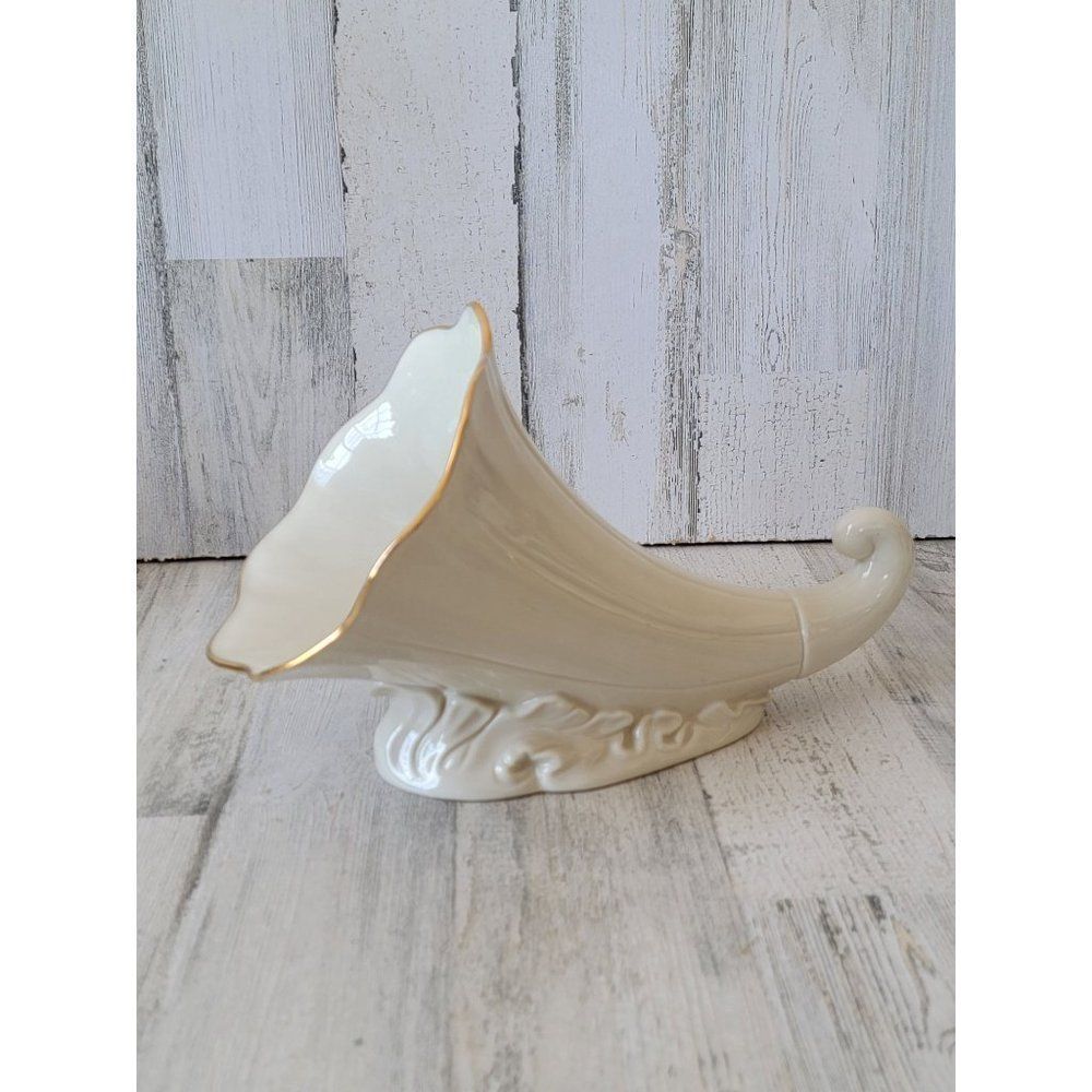 Lenox‎ Cornucopia special vase fall home decor harvest ivory
